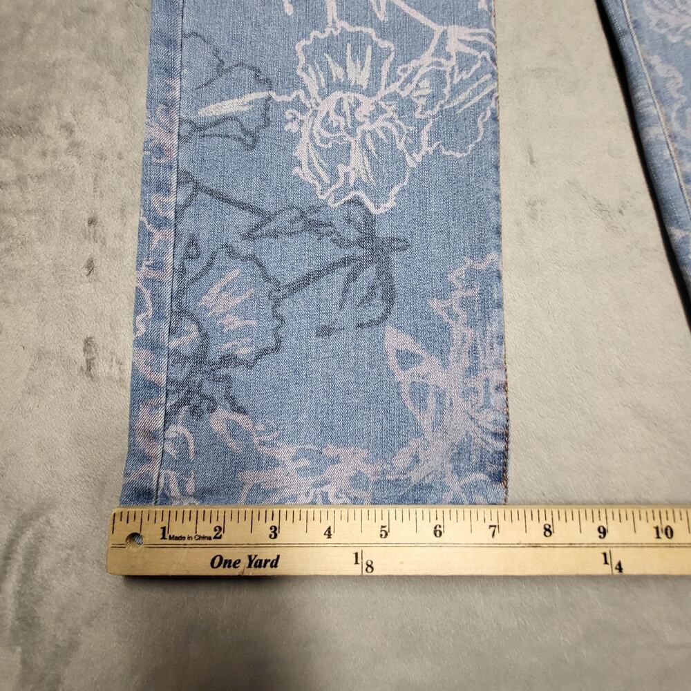 Style&co. Jeans Womens 10 Blue Straight Light Wash Floral Stretch - Picture 5 of 10